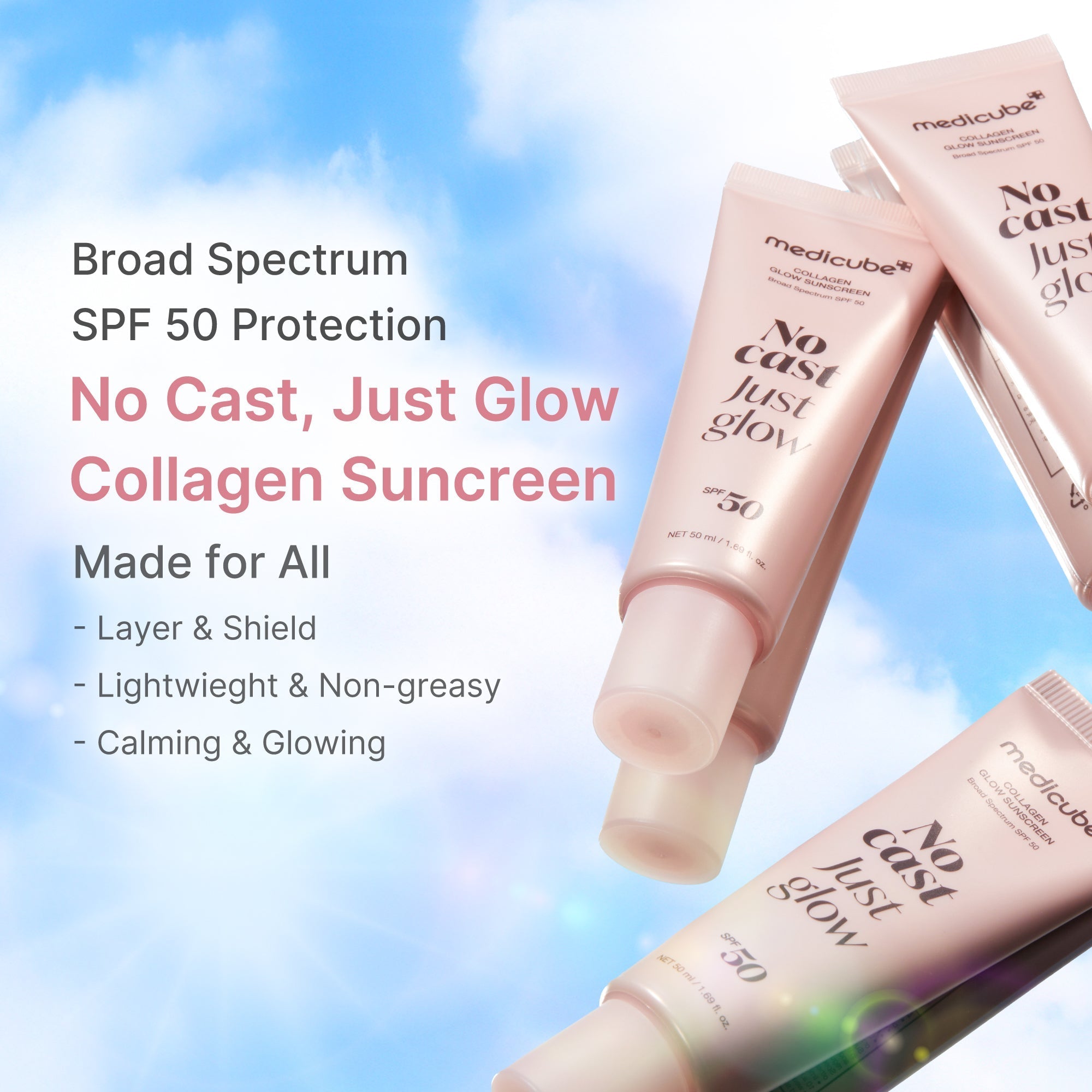 No Cast Just Glow Collagen Sunscreen - Soft Glow Look