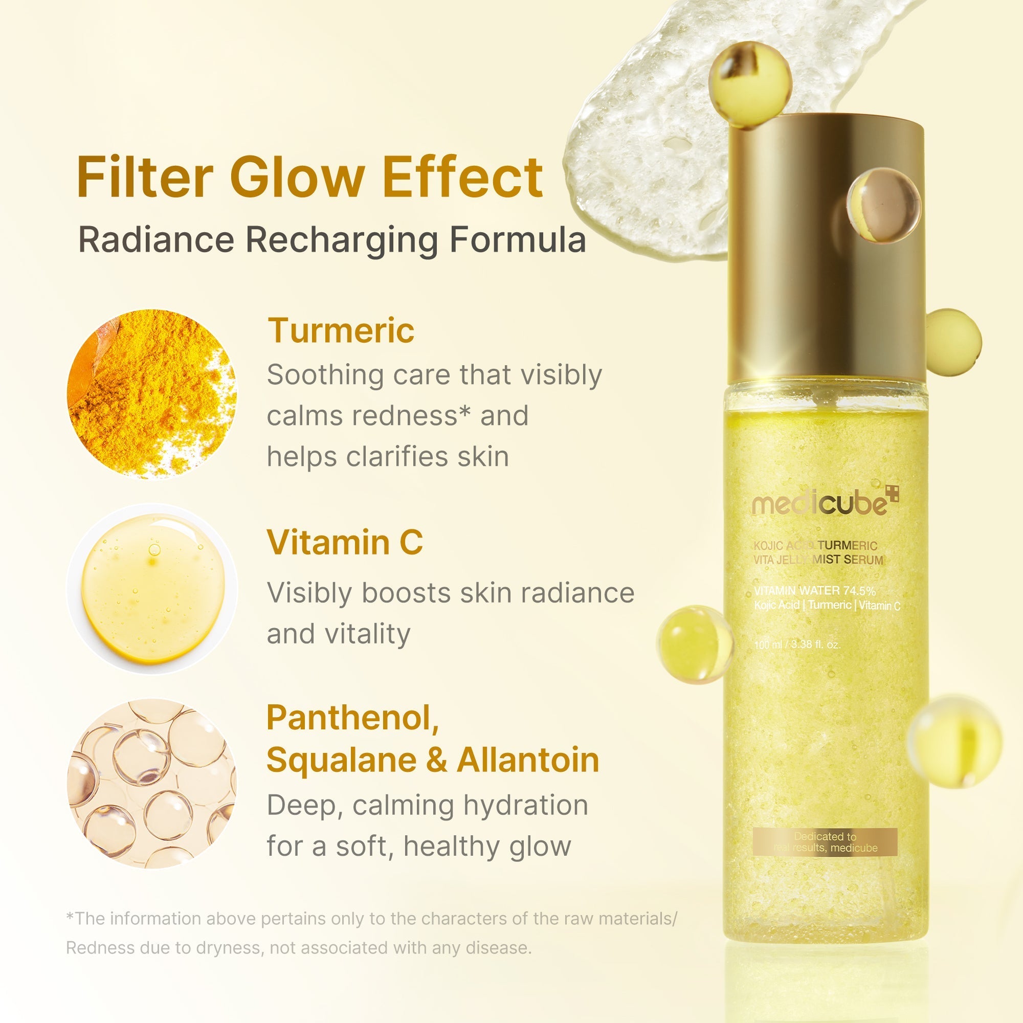 Kojic Acid Turmeric Vitamin Gold Jelly Mist Serum - Fresh Routine Essential