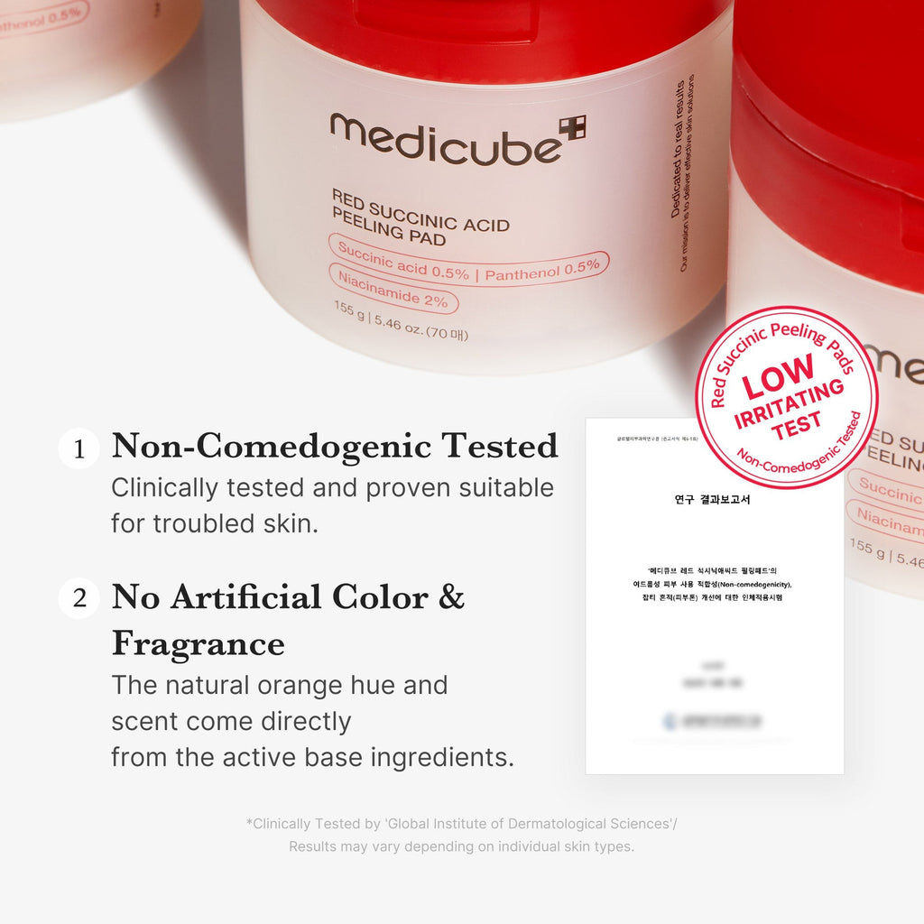 Red Succinic Acid Panthenol Pads - Fresh Skin Routine