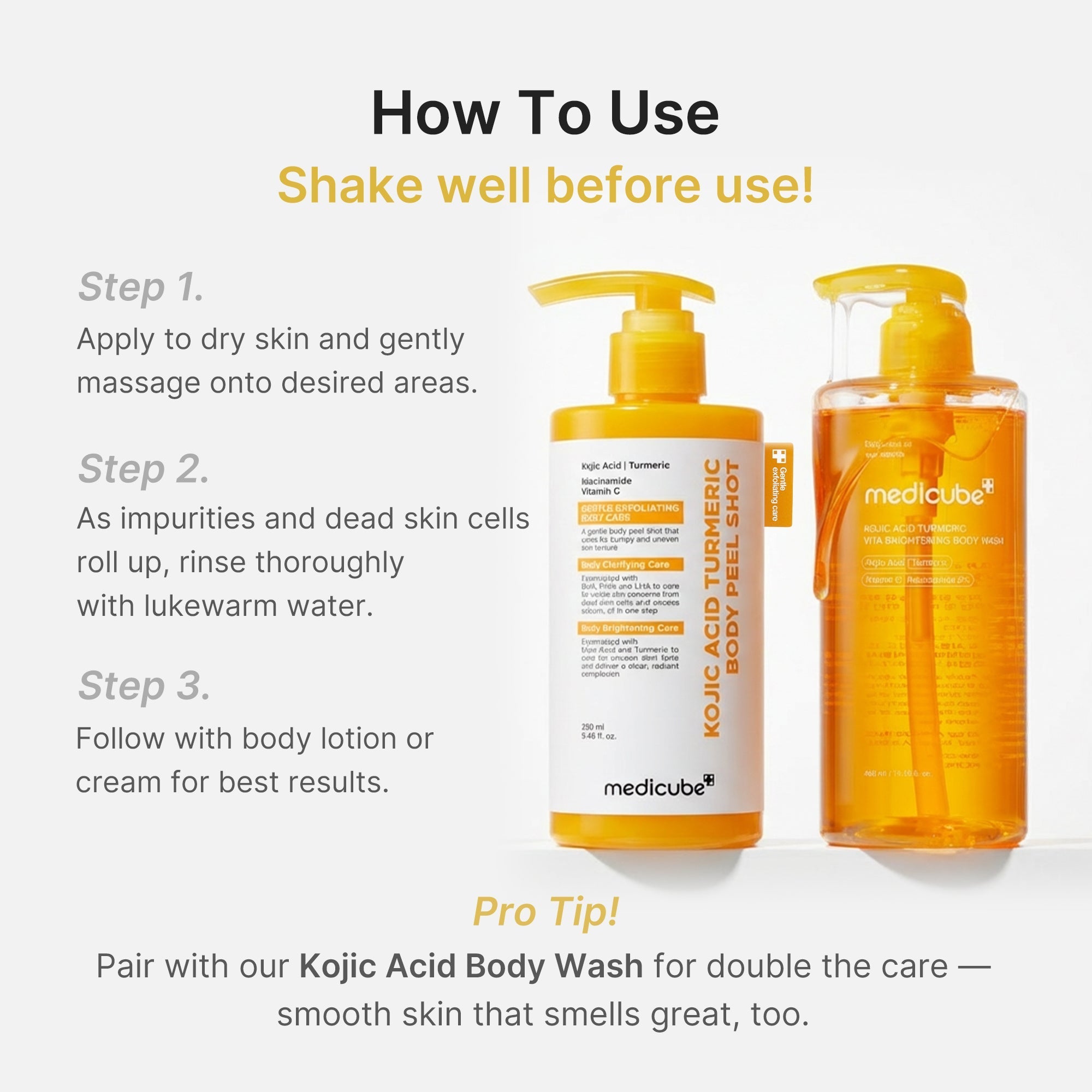 Kojic Acid Turmeric Body Peel Shot - Skincare for Daily Use