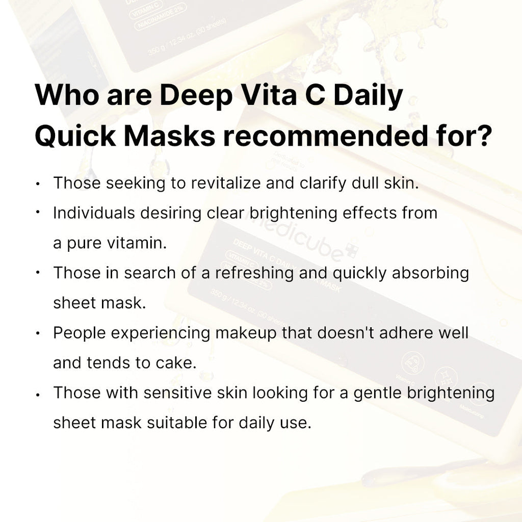 Deep Vita C Daily Quick Masks - K-Beauty Essentials