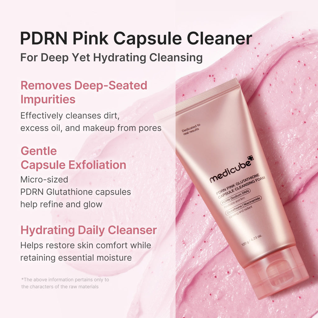 PDRN Pink Glutathione Capsule Foam Cleanser - Glow Starts Here